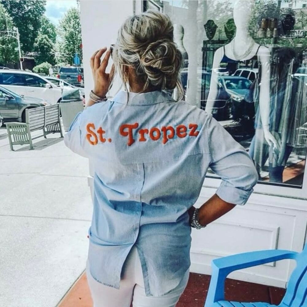 TwoThirtyOne pinstriped button down
 St Tropez shirt XL